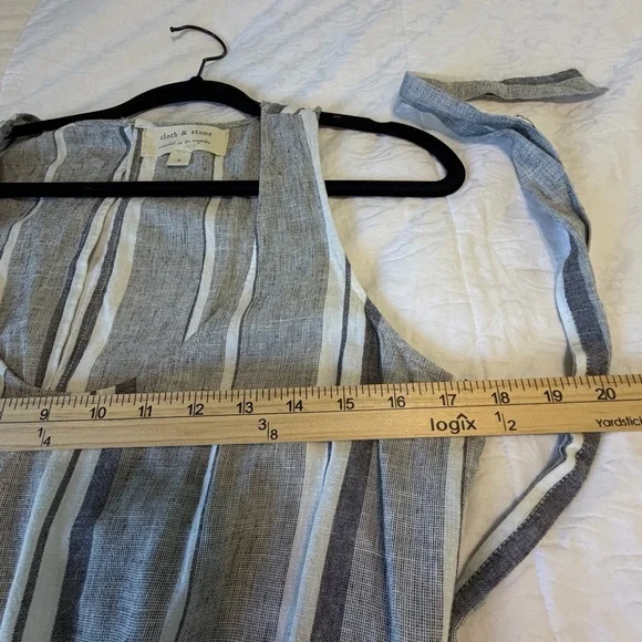 Cloth & Stone striped linen blend jumpsuit Sz Small coastal chic boho - Picture 10 of 11